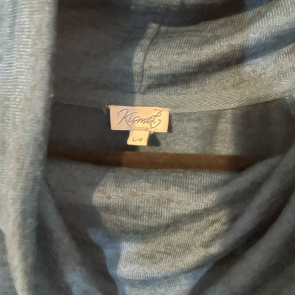 Blue grey fleck cowl shirt L - Picture 2 of 6